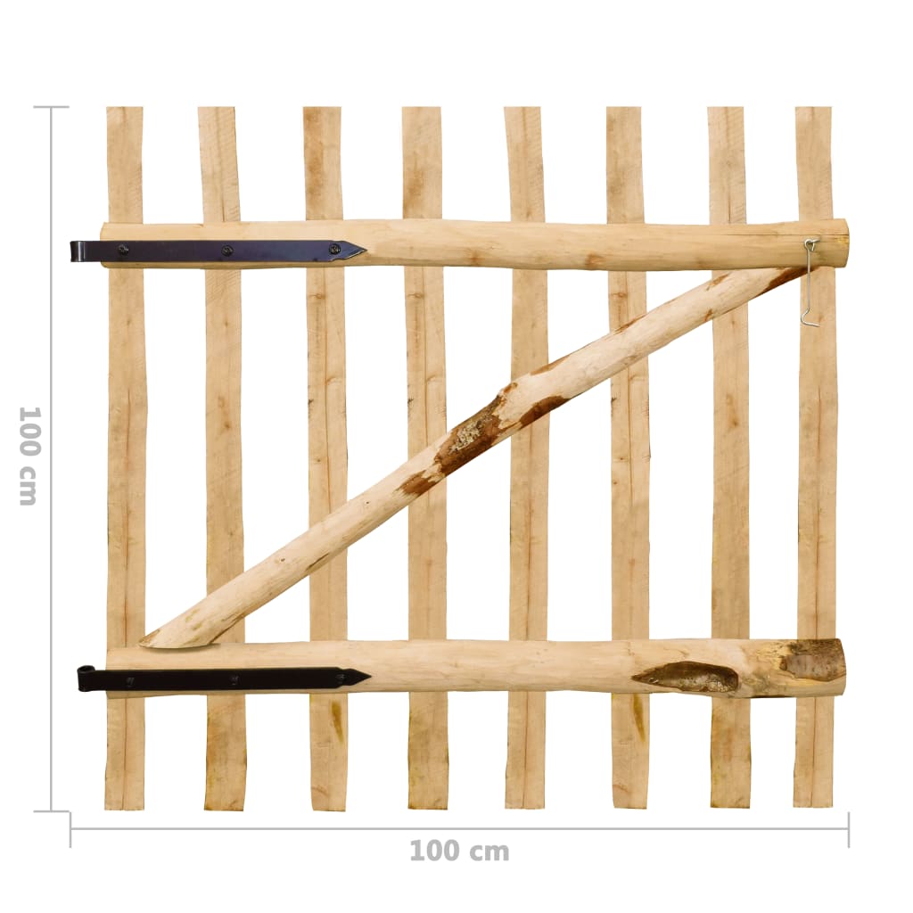 Gartentor Haselnuss Staketenzaun Holz Garten Zaun Tor Pforte Tür 60-150cm - Bild 19 von 61