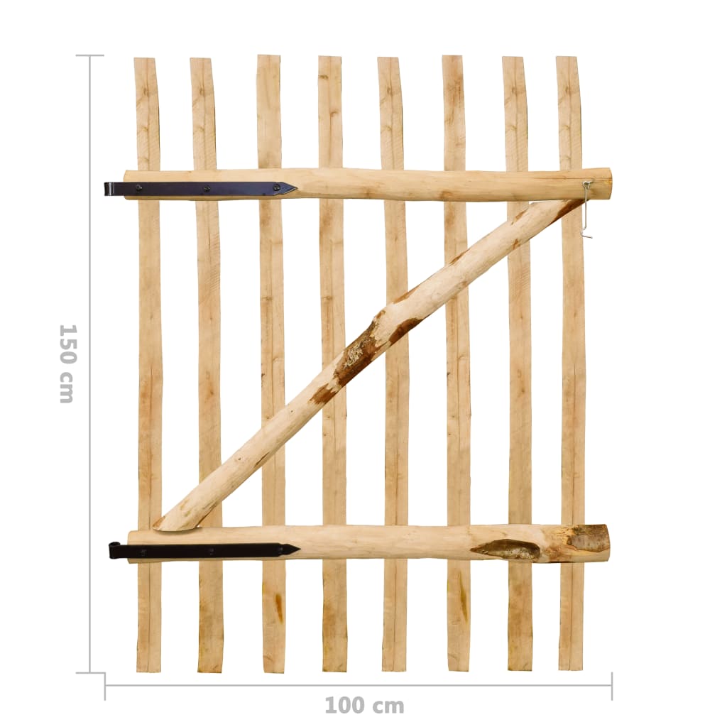 Gartentor Haselnuss Staketenzaun Holz Garten Zaun Tor Pforte Tür 60-150cm - Bild 31 von 61