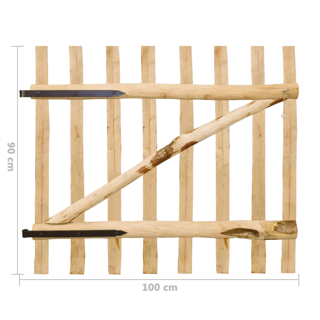 Gartentor Haselnuss Staketenzaun Holz Garten Zaun Tor Pforte Tür 60-150cm - Bild 13 von 61