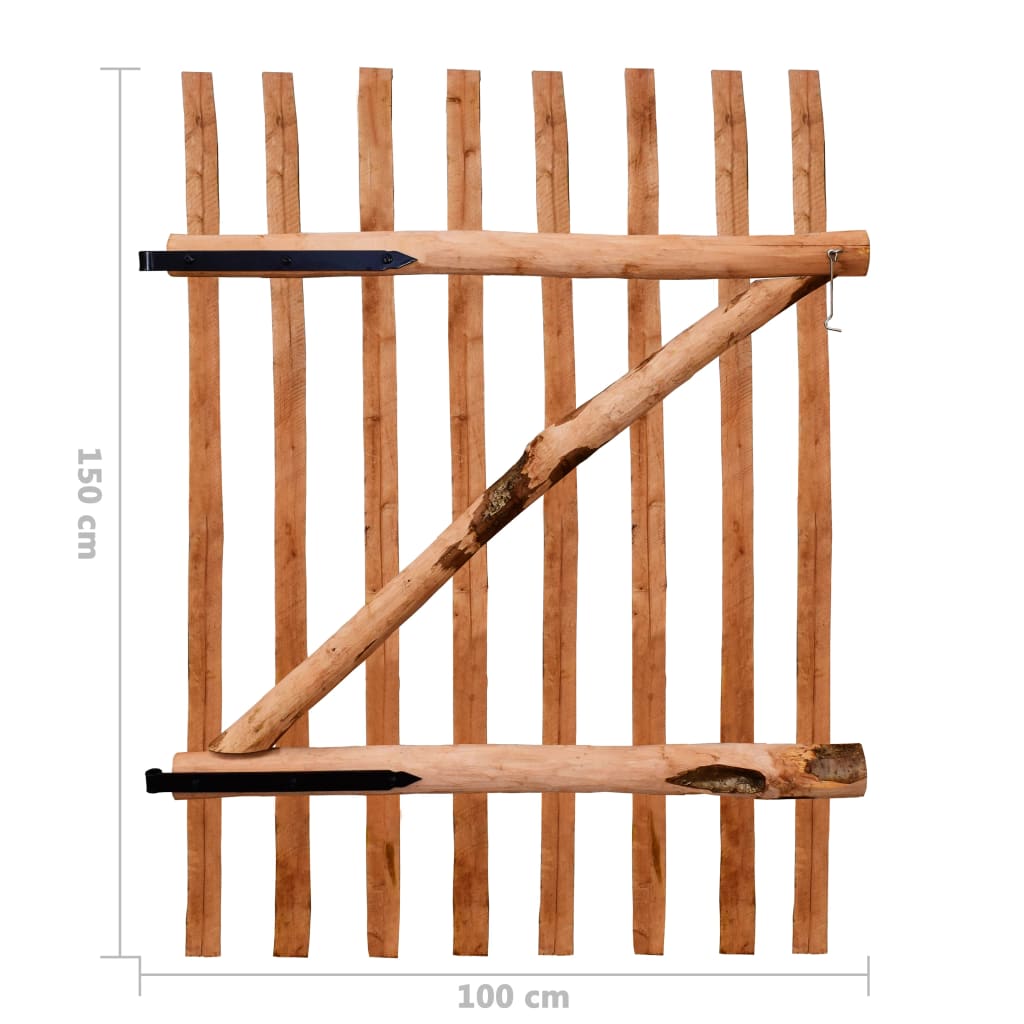 Gartentor Haselnuss Staketenzaun Holz Garten Zaun Tor Pforte Tür 60-150cm - Bild 61 von 61