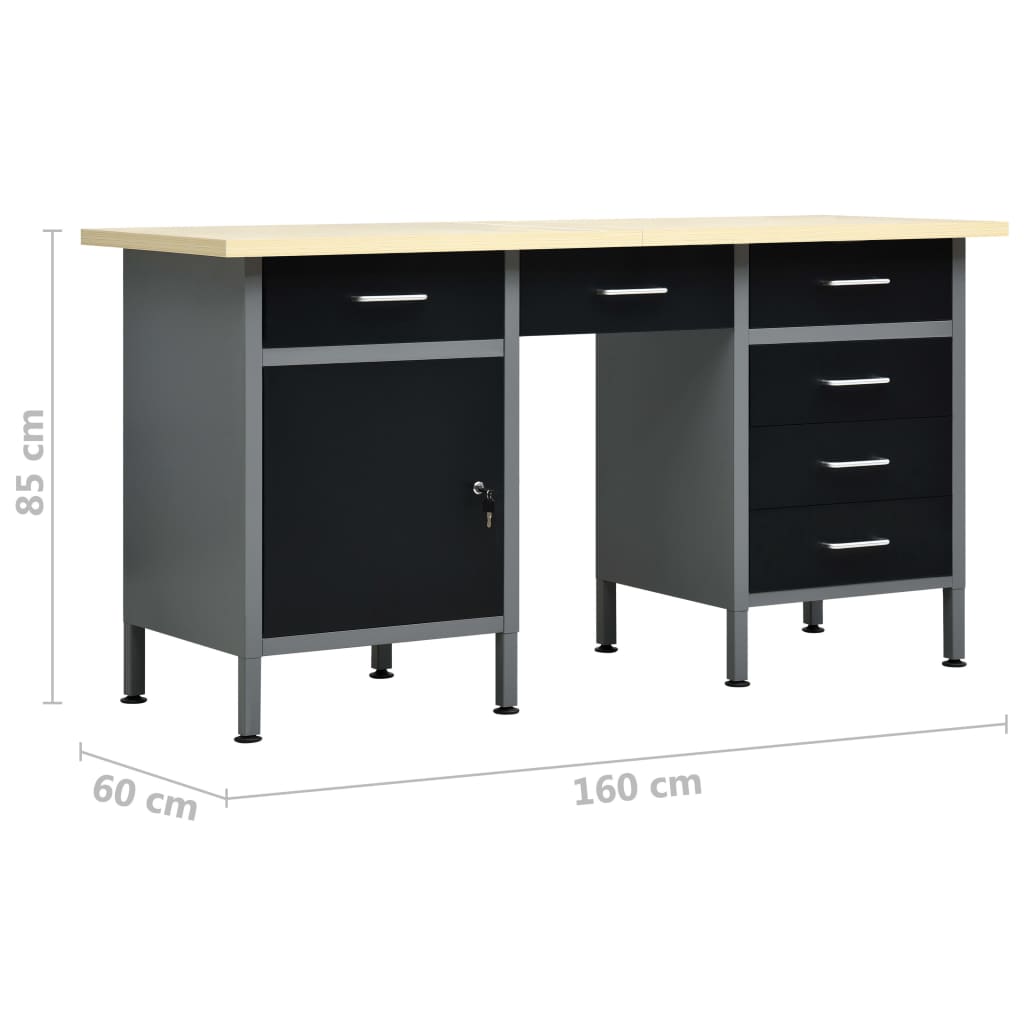 Werkbänk Werktisch Werkstatttisch Arbeitstisch Montagewerkbänk Werkstatt Stahl - Bild 49 von 58