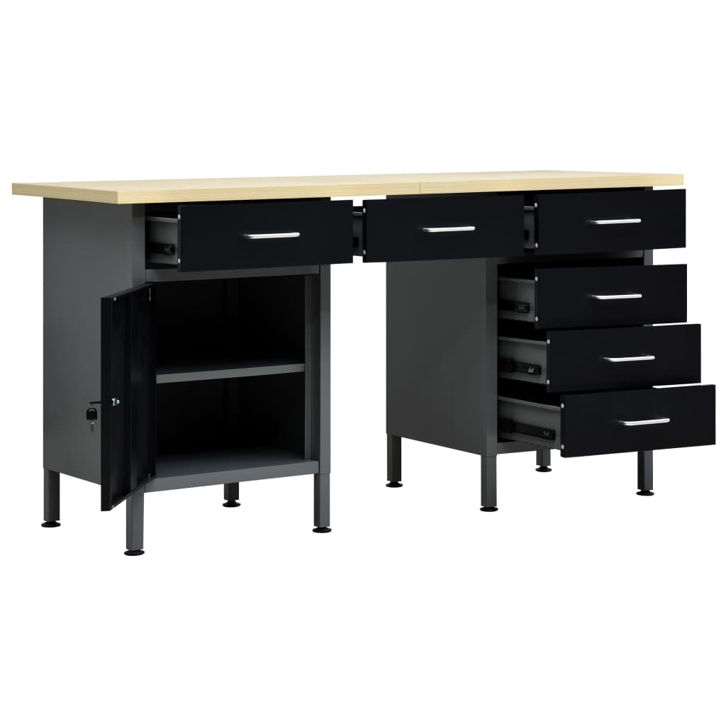 Werkbänk Werktisch Werkstatttisch Arbeitstisch Montagewerkbänk Werkstatt Stahl - Bild 43 von 58