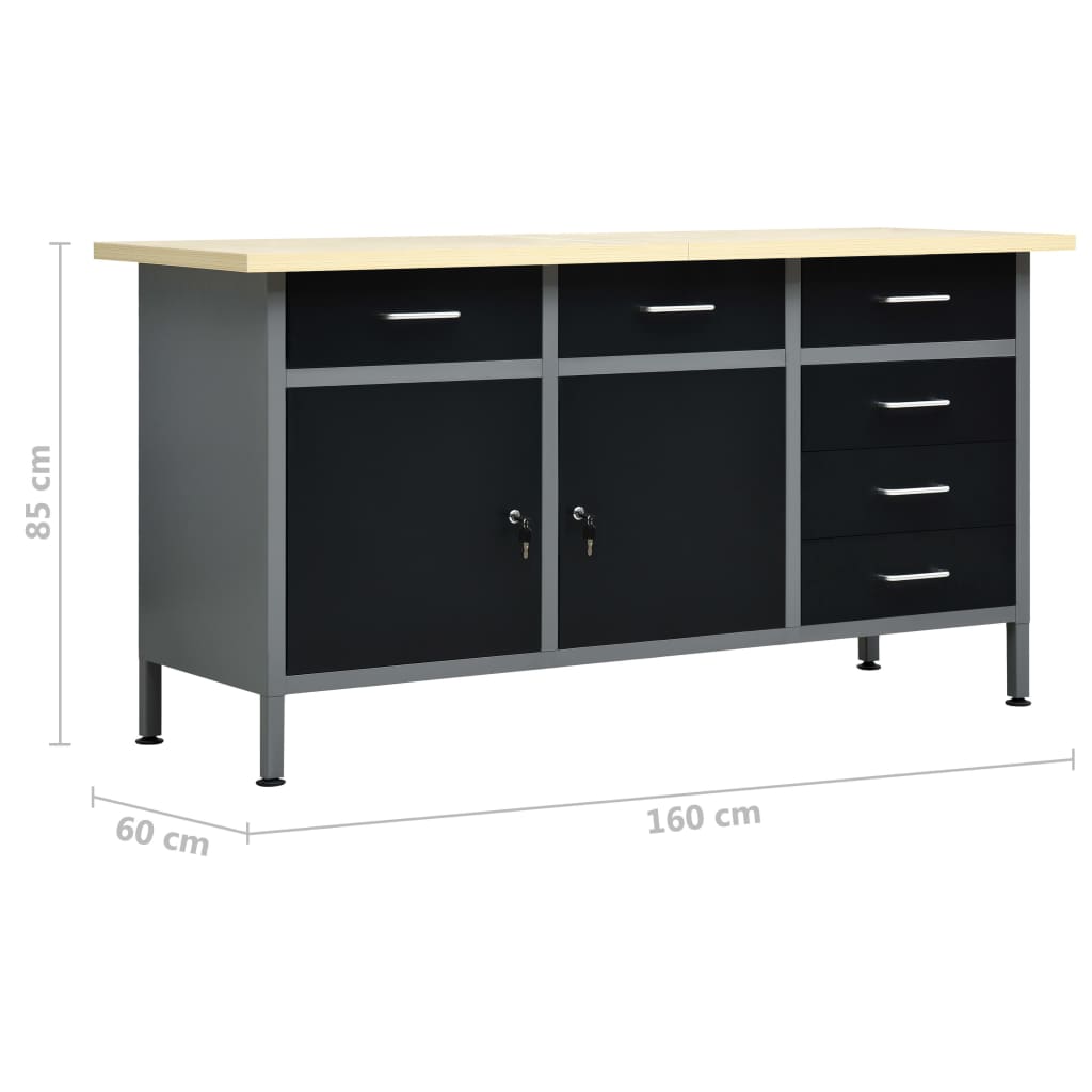 Werkbänk Werktisch Werkstatttisch Arbeitstisch Montagewerkbänk Werkstatt Stahl - Bild 58 von 58