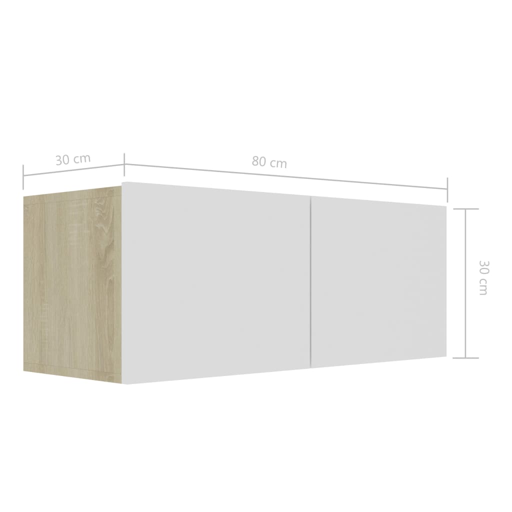 80/100/120cm Wall Mounted TV Cabinet Unit Floating Stand Storage Cupboard - Picture 33 of 85