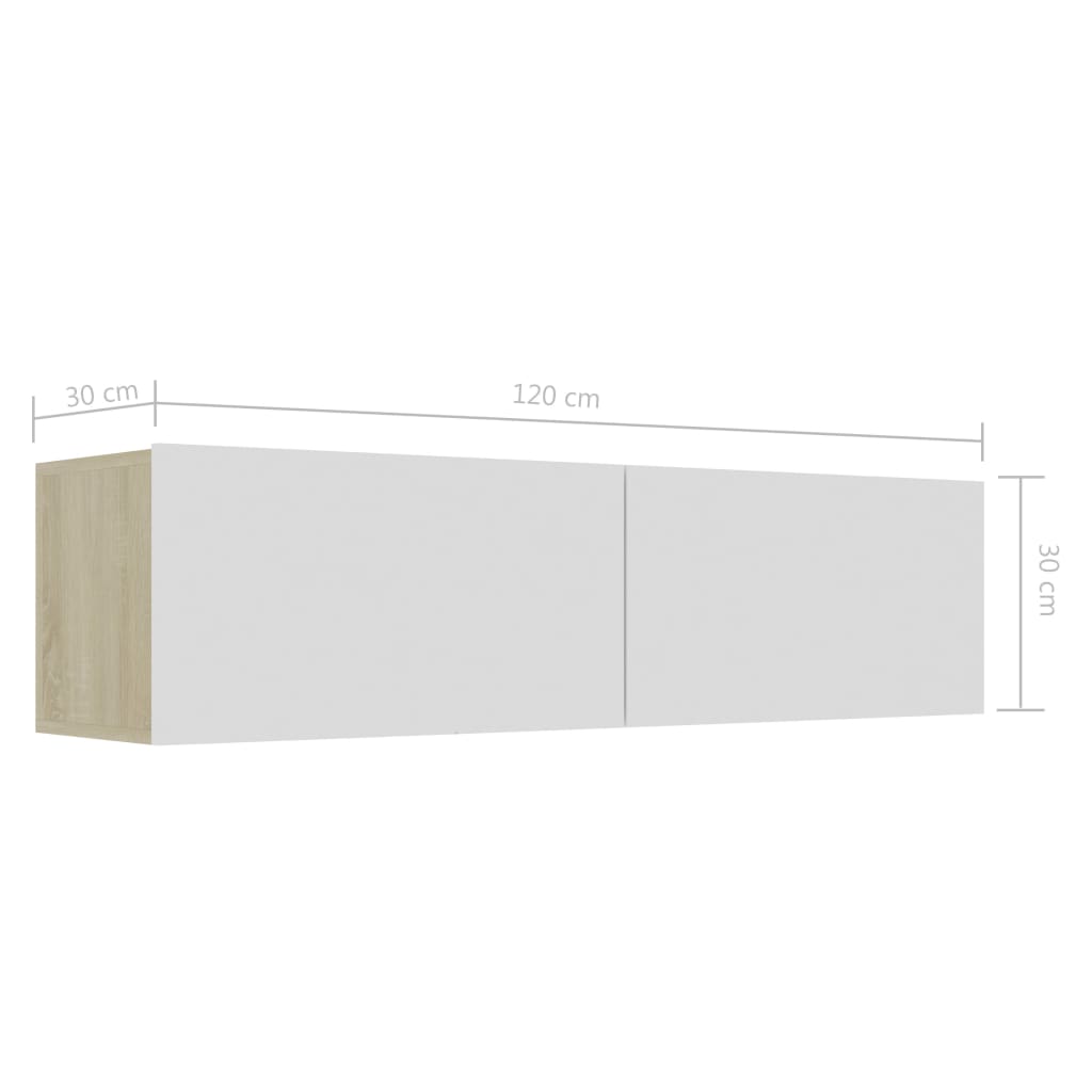 80/100/120cm Wall Mounted TV Cabinet Unit Floating Stand Storage Cupboard - Picture 35 of 85