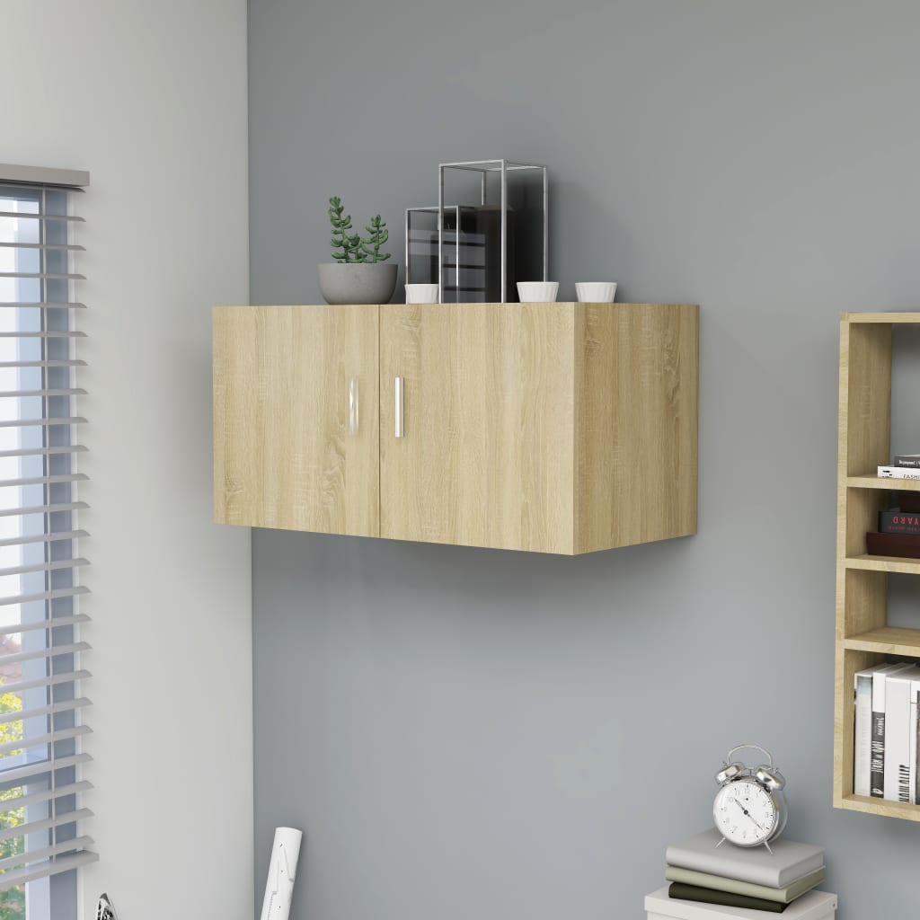 Wall Mounted Cabinet Chipboard Floating Storage Vanity Cupboard 2 Door Bathroom - Picture 20 of 63
