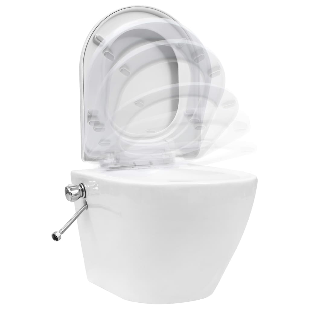 Wand / Hänge Toilette Stand-WC Wand-WC Keramik Soft Close WC-Sitz Spülkasten - Bild 17 von 52