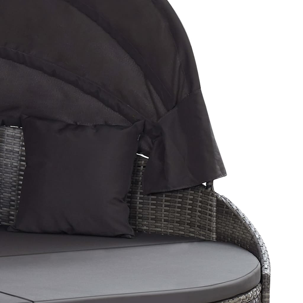 Garten Sonneninsel mit Sonnendach Poly Rattan Sonnenliege Sitzgruppe Lounge Set - Bild 7 von 20