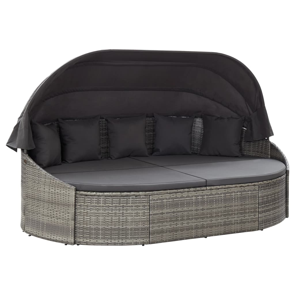 Garten Sonneninsel mit Sonnendach Poly Rattan Sonnenliege Sitzgruppe Lounge Set - Bild 2 von 20
