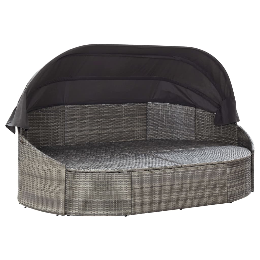 Garten Sonneninsel mit Sonnendach Poly Rattan Sonnenliege Sitzgruppe Lounge Set - Bild 4 von 20