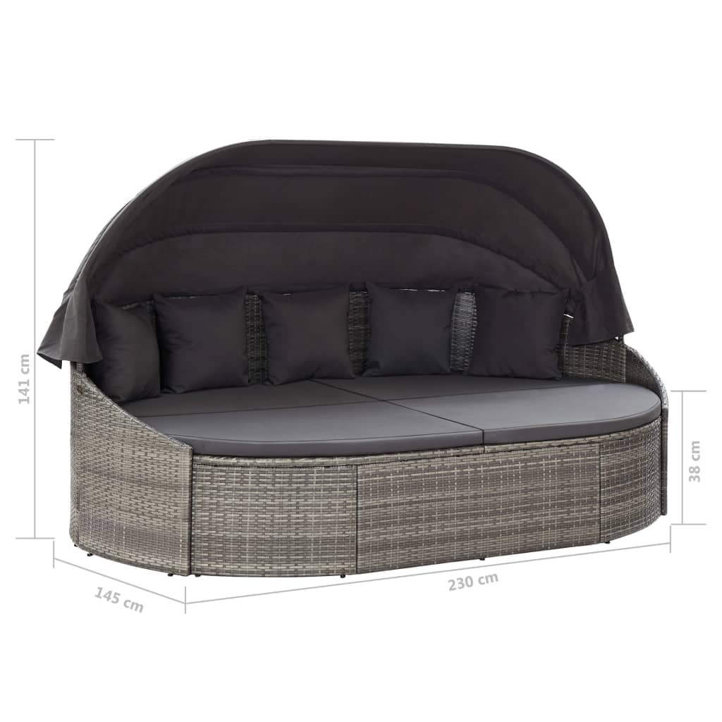 Garten Sonneninsel mit Sonnendach Poly Rattan Sonnenliege Sitzgruppe Lounge Set - Bild 10 von 20