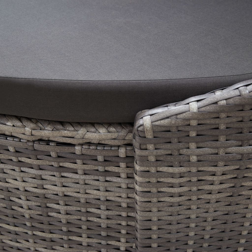 Garten Sonneninsel mit Sonnendach Poly Rattan Sonnenliege Sitzgruppe Lounge Set - Bild 8 von 20
