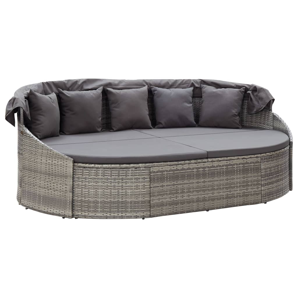 Garten Sonneninsel mit Sonnendach Poly Rattan Sonnenliege Sitzgruppe Lounge Set - Bild 5 von 20