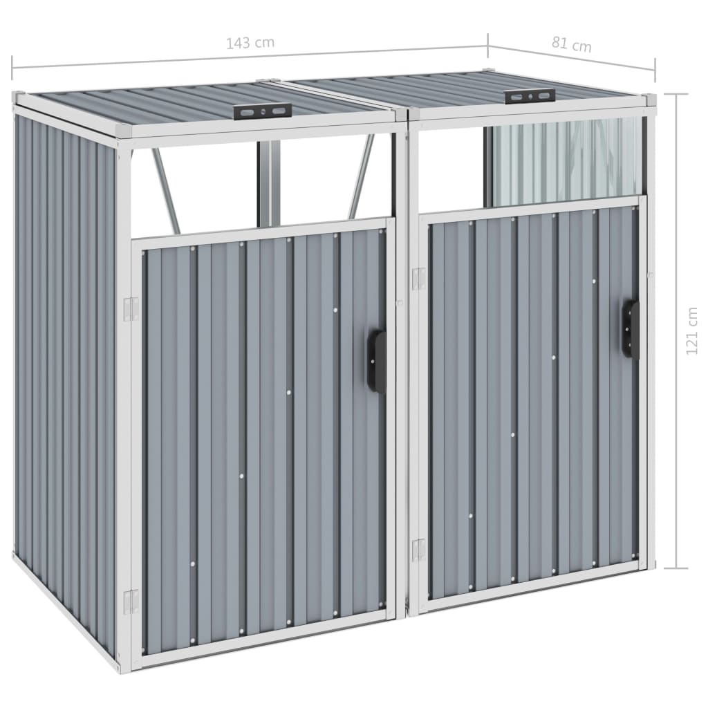 Mülltonnenbox Stahl Mülltonnenverkleidung Müllbox Müllcontainer 1/2/3/4 Tonne - Bild 74 von 77