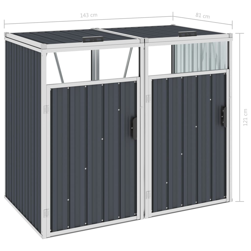 Mülltonnenbox Stahl Mülltonnenverkleidung Müllbox Müllcontainer 1/2/3/4 Tonne - Bild 71 von 77