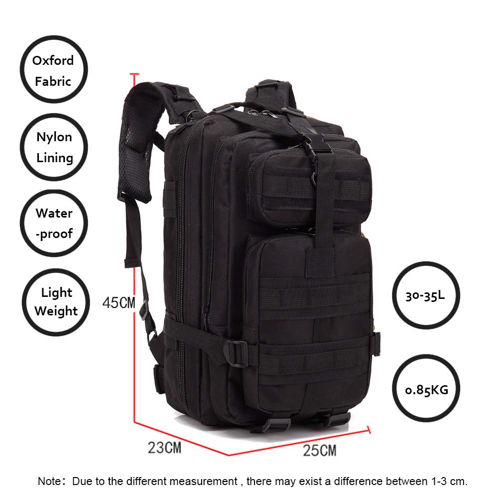 45L Military Tactical MOLLE Backpack Rucksack Camping Hiking Waterproof