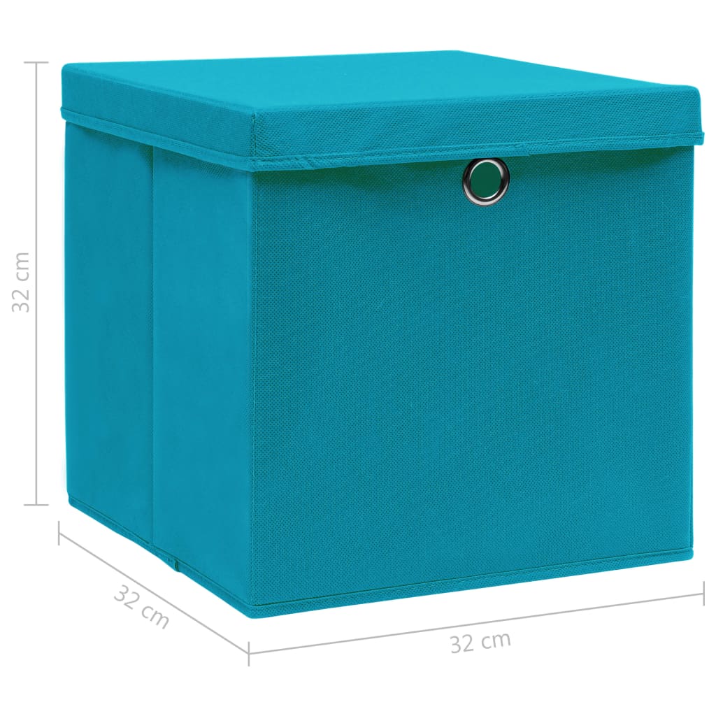 4/10 Stk. 32x32x32cm Aufbewahrungsboxen Deckel Korb Faltbox en Kinder Box Boxen - Bild 76 von 88