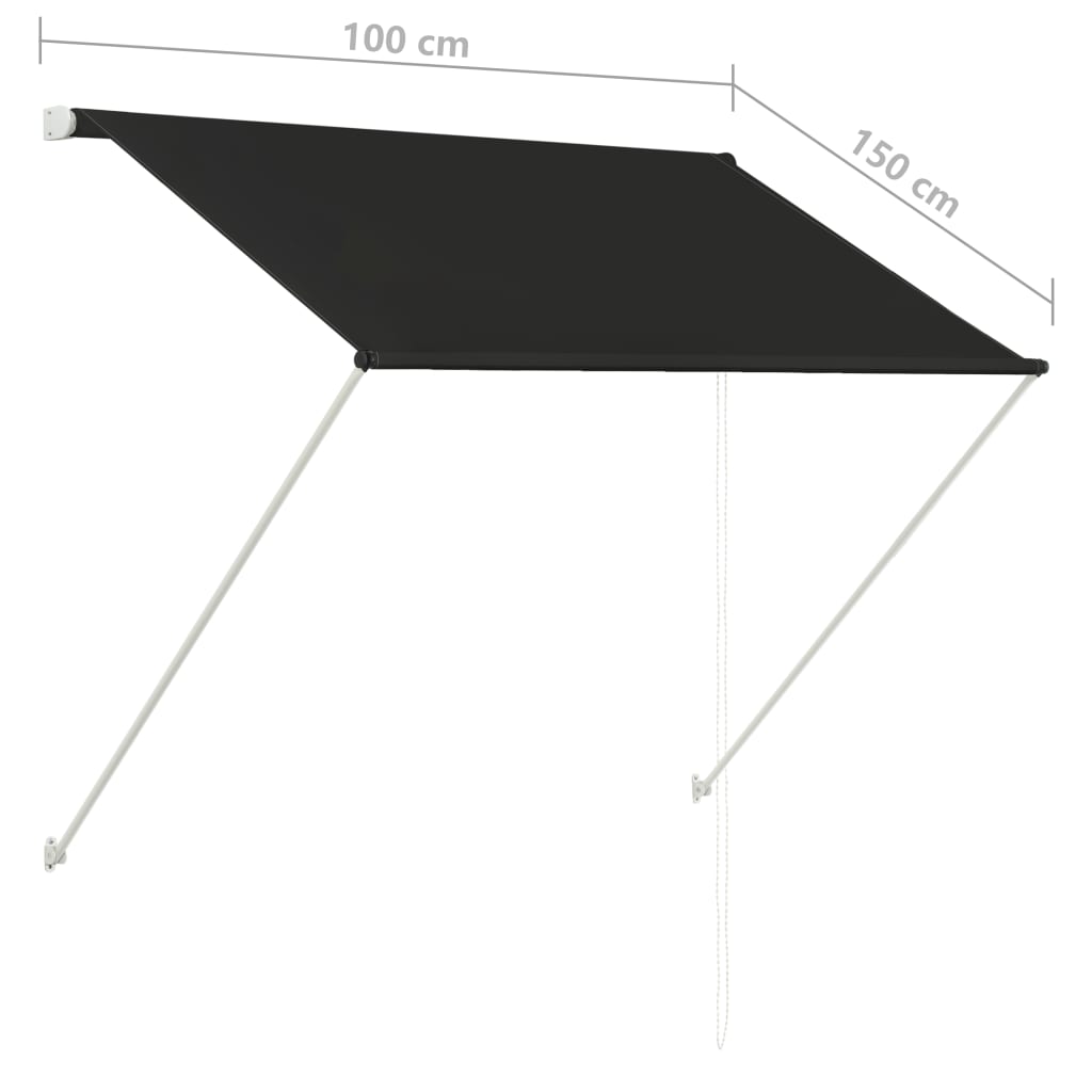 Markise mit/ohne LED Sonnenschutz Beschattung Einziehbare Balkonmarkise DE - Bild 53 von 53