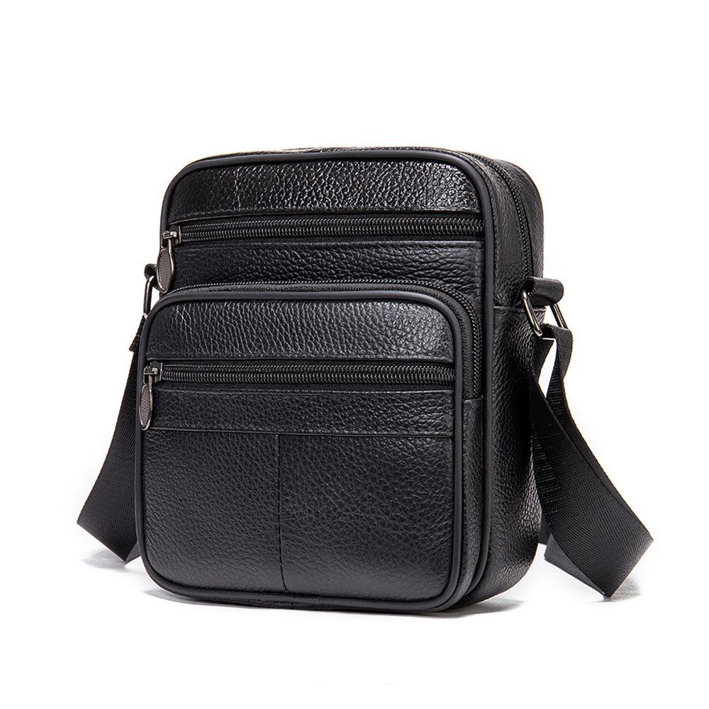 Men's Bags Cowhide Leather Shoulder Crossbody Business Messenger Handbag Daily