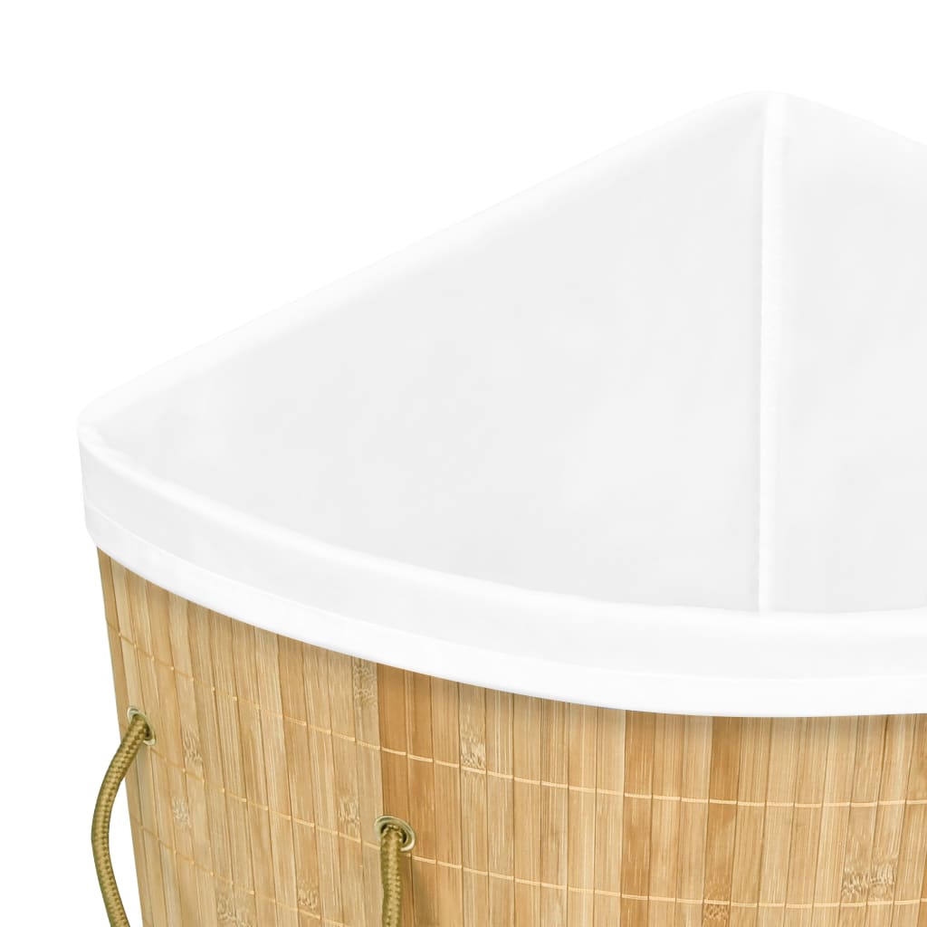 Eck-Wäschekorb Bambus 60 L Wäschesammler Wäschebox Wäschetonne Wäschesack Korb - Bild 6 von 43