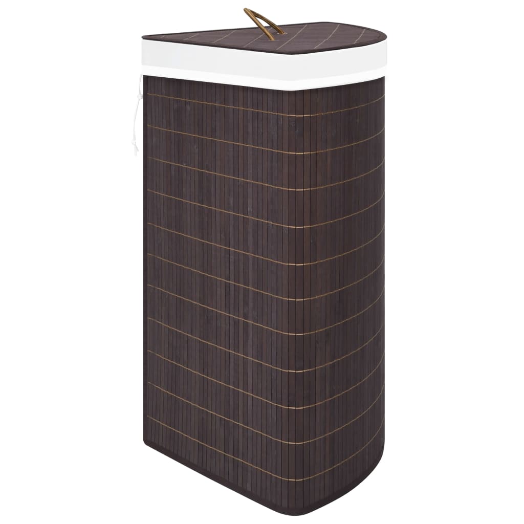 Eck-Wäschekorb Bambus 60 L Wäschesammler Wäschebox Wäschetonne Wäschesack Korb - Bild 12 von 43
