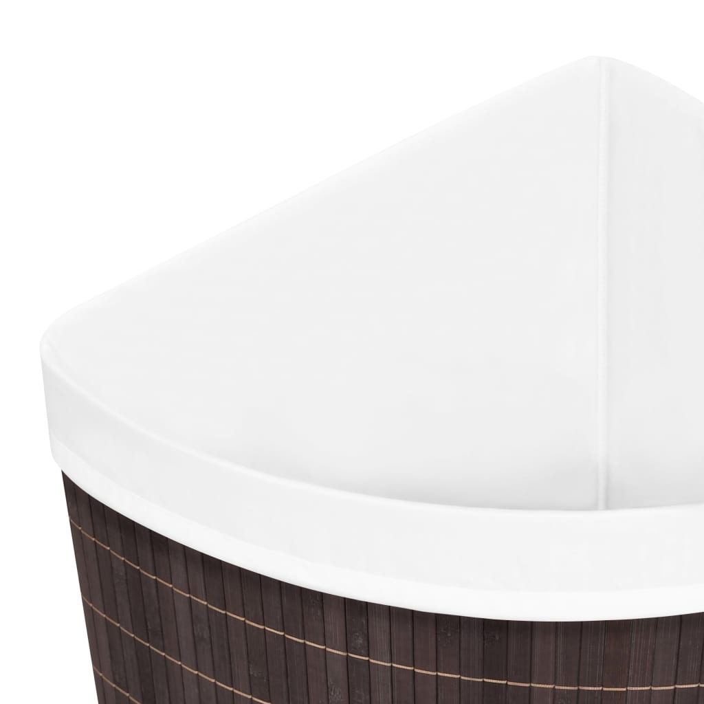 Eck-Wäschekorb Bambus 60 L Wäschesammler Wäschebox Wäschetonne Wäschesack Korb - Bild 13 von 43