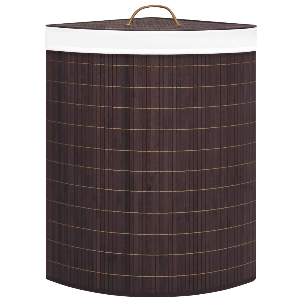 Eck-Wäschekorb Bambus 60 L Wäschesammler Wäschebox Wäschetonne Wäschesack Korb - Bild 10 von 43