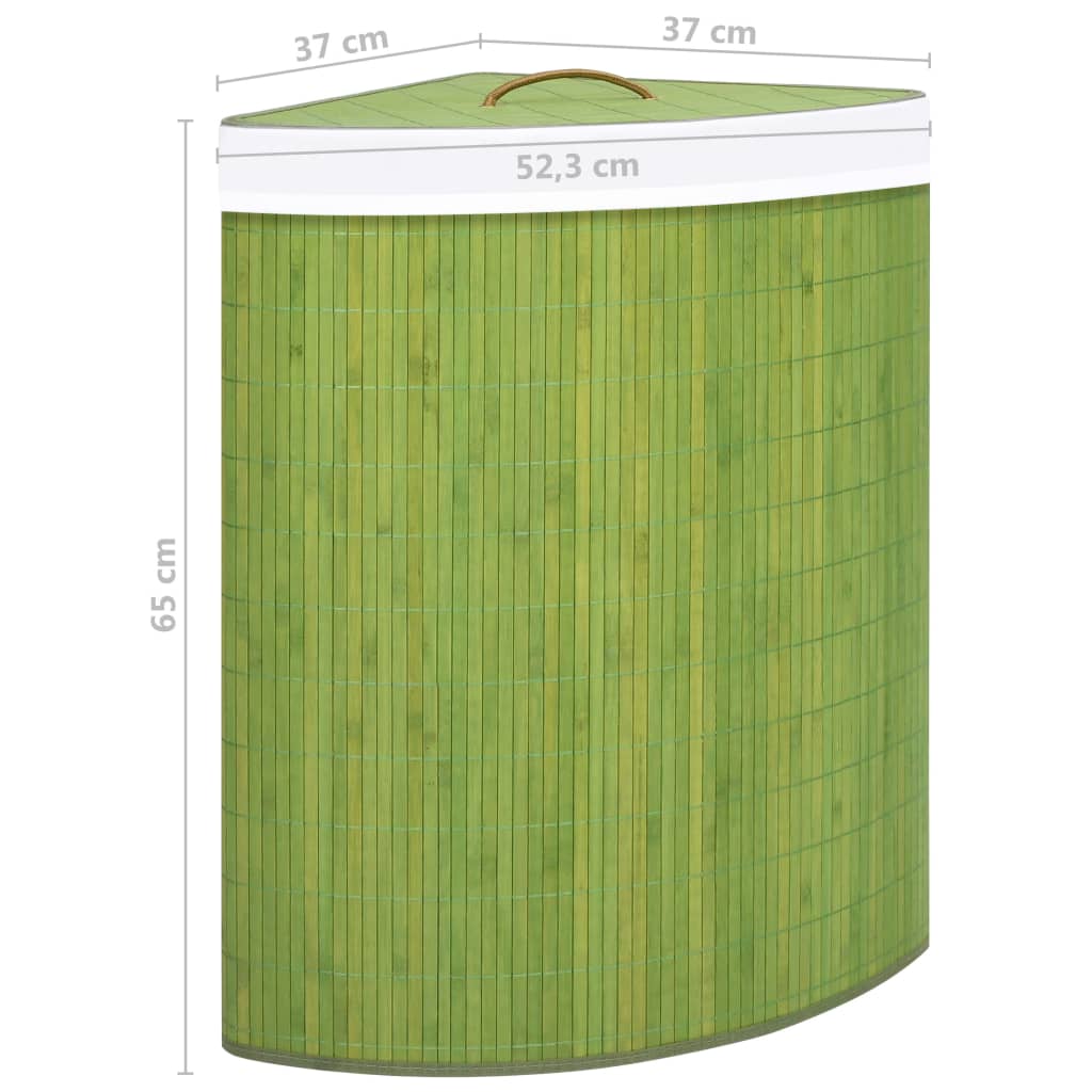 Eck-Wäschekorb Bambus 60 L Wäschesammler Wäschebox Wäschetonne Wäschesack Korb - Bild 43 von 43