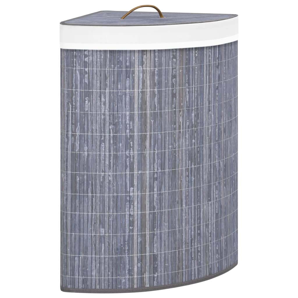 Eck-Wäschekorb Bambus 60 L Wäschesammler Wäschebox Wäschetonne Wäschesack Korb - Bild 16 von 43