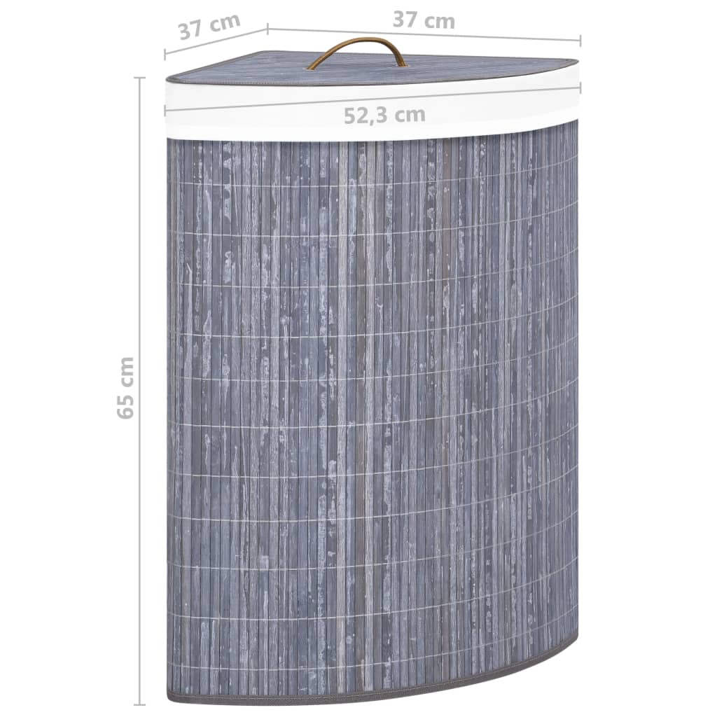 Eck-Wäschekorb Bambus 60 L Wäschesammler Wäschebox Wäschetonne Wäschesack Korb - Bild 22 von 43