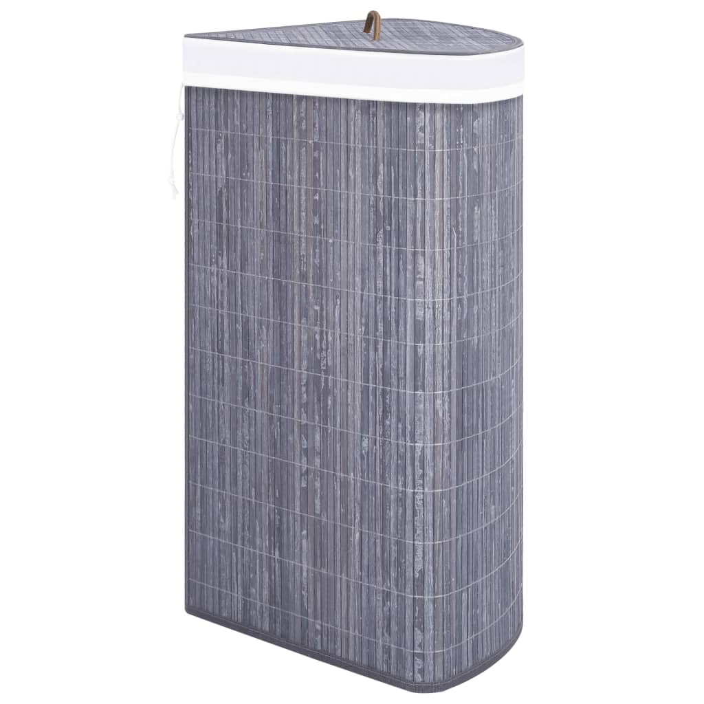 Eck-Wäschekorb Bambus 60 L Wäschesammler Wäschebox Wäschetonne Wäschesack Korb - Bild 19 von 43