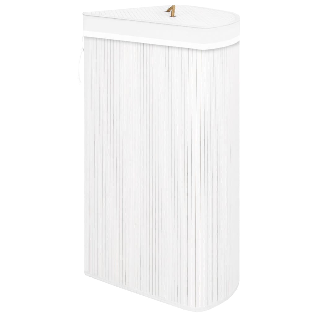 Eck-Wäschekorb Bambus 60 L Wäschesammler Wäschebox Wäschetonne Wäschesack Korb - Bild 33 von 43
