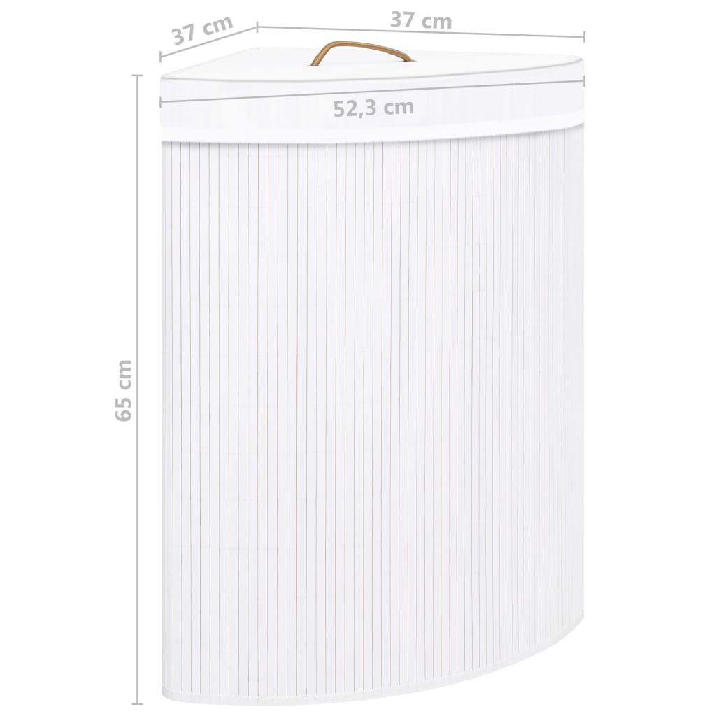Eck-Wäschekorb Bambus 60 L Wäschesammler Wäschebox Wäschetonne Wäschesack Korb - Bild 36 von 43