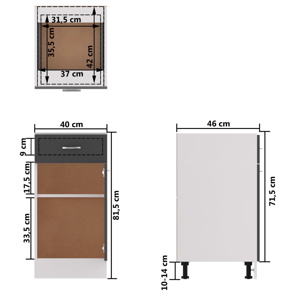 Küchenschrank Küche Unterschrank Küchenzeile Schubladenschrank Küchenschränke - Bild 131 von 529