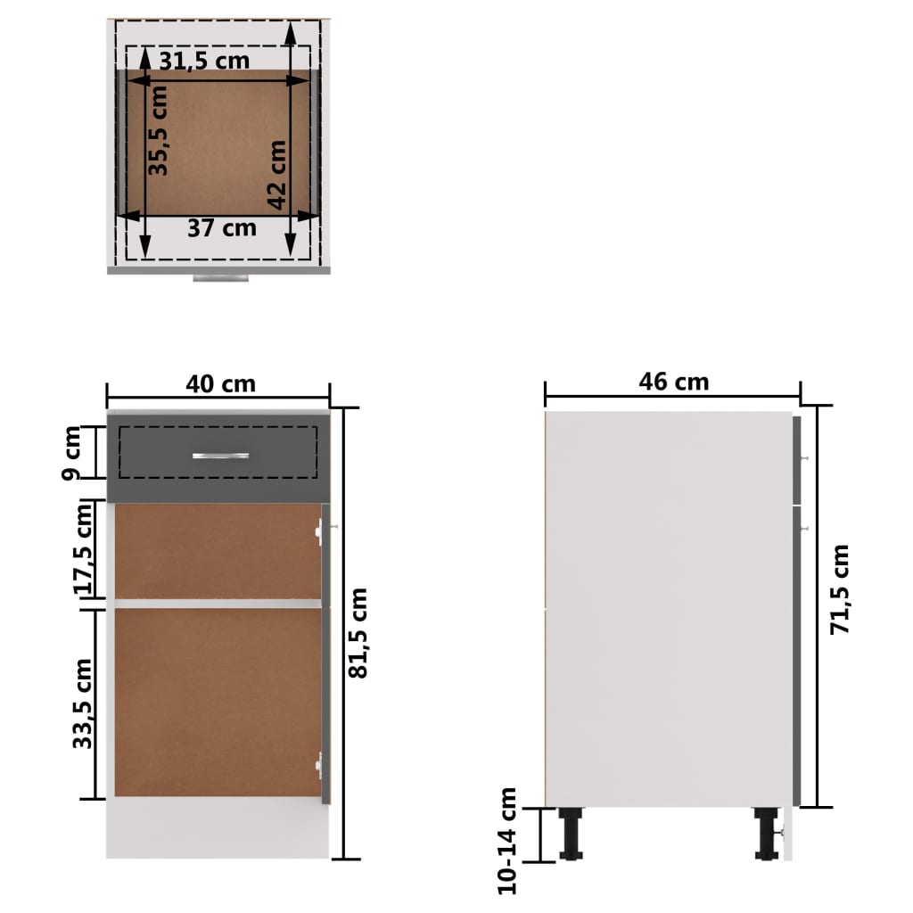 Küchenschrank Küche Unterschrank Küchenzeile Schubladenschrank Küchenschränke - Bild 143 von 529