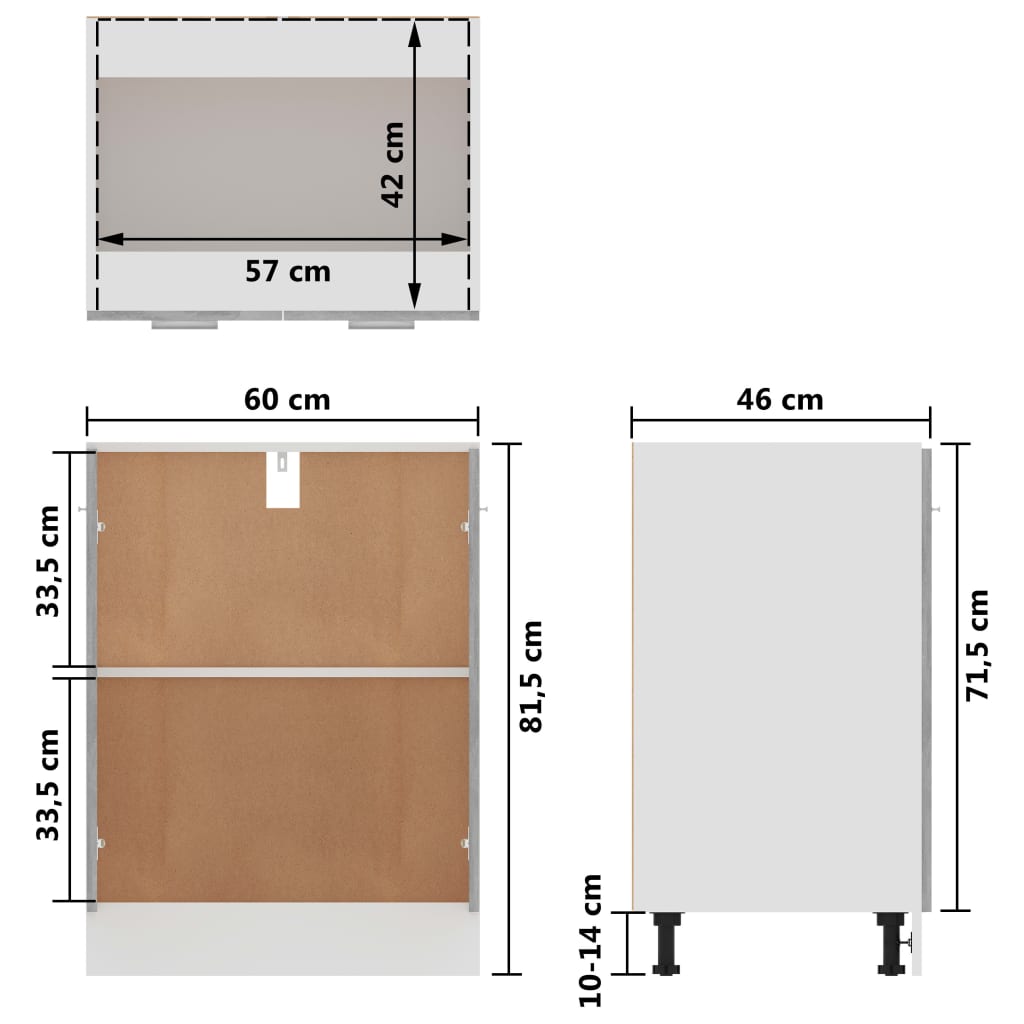 Betongrau Küchenschrank Küchenzeile Einbauküche Unterschrank Hängeschrank Module - Bild 13 von 310