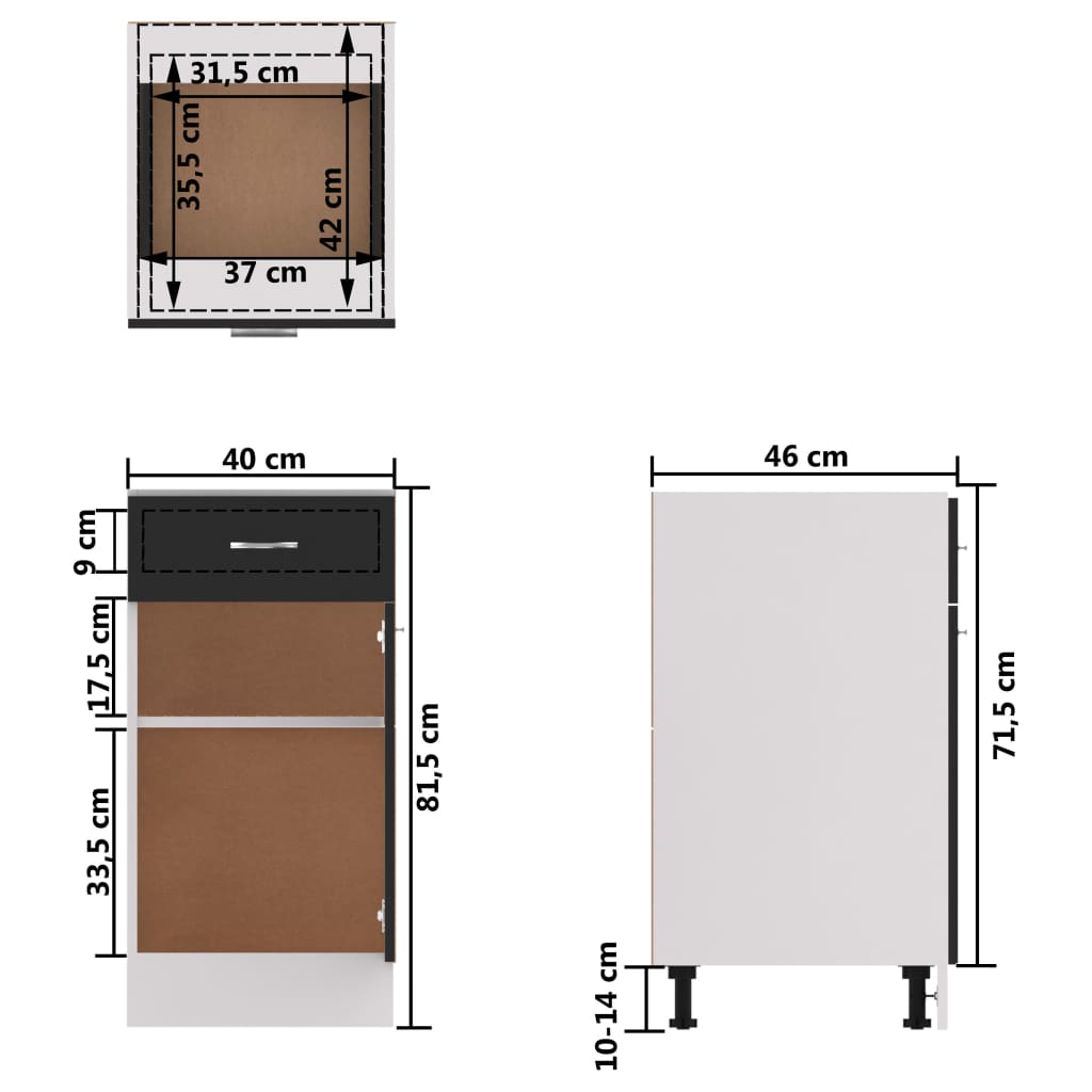 Küchenschrank Küche Unterschrank Küchenzeile Schubladenschrank Küchenschränke - Bild 292 von 529