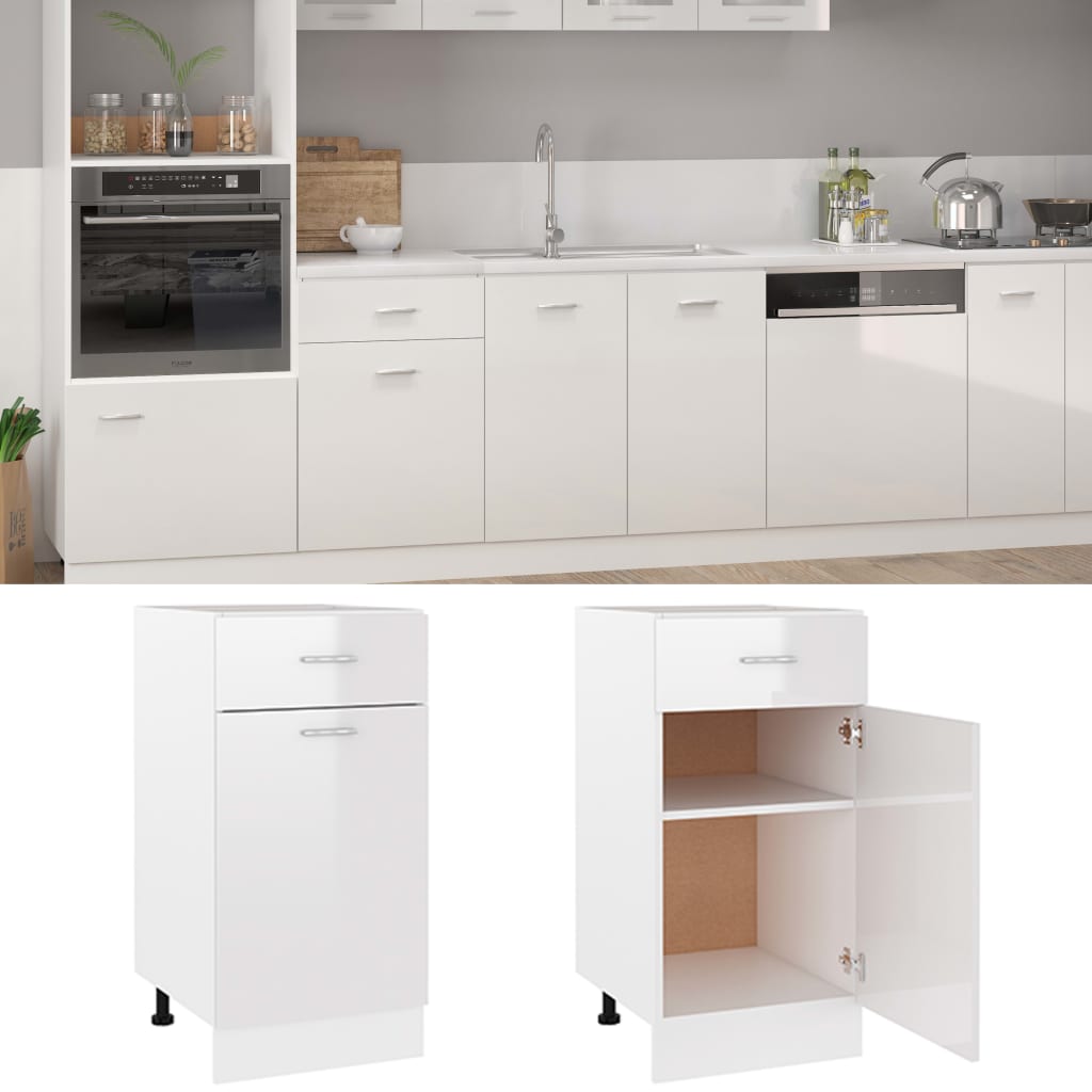 Hochglanz-Weiß Küchenschrank Küchenzeile Einbauküche Unterschrank Hängeschrank - Bild 33 von 196