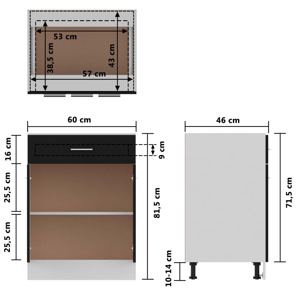 Schwarz Küchenschrank Küchenzeile Einbauküche Unterschrank Hängeschrank Module - Bild 71 von 295
