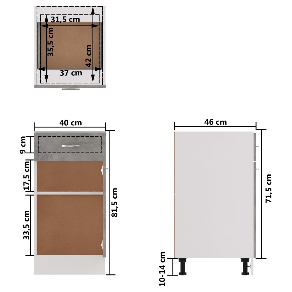 Küchenschrank Küche Unterschrank Küchenzeile Schubladenschrank Küchenschränke - Bild 235 von 529