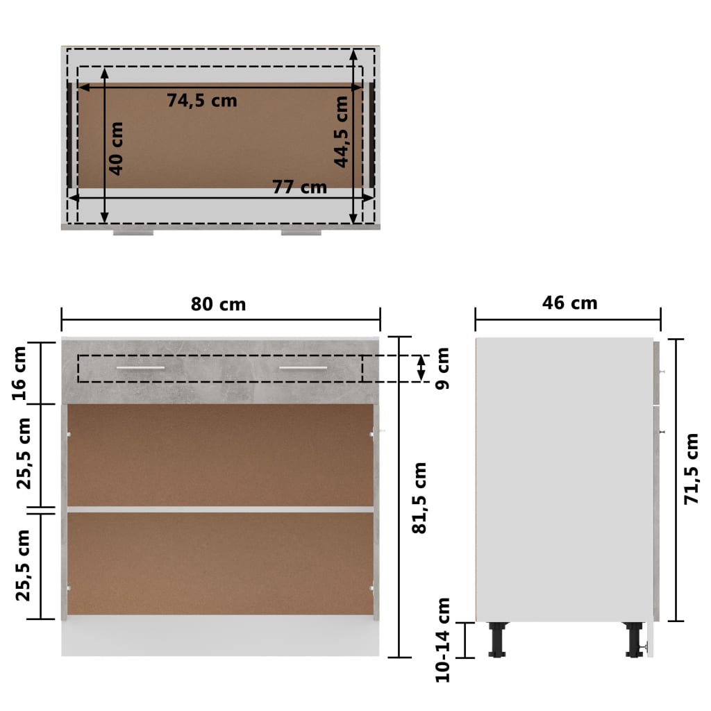 Betongrau Küchenschrank Küchenzeile Einbauküche Unterschrank Hängeschrank Module - Bild 87 von 310