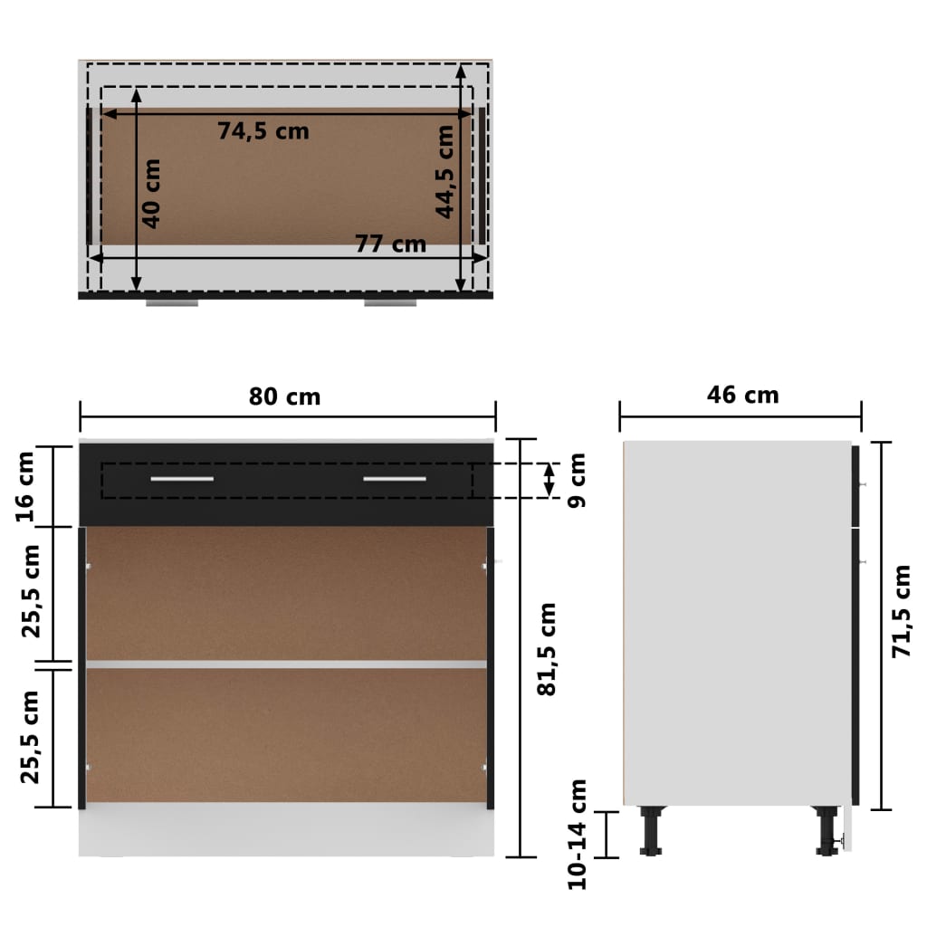 Schwarz Küchenschrank Küchenzeile Einbauküche Unterschrank Hängeschrank Module - Bild 81 von 295