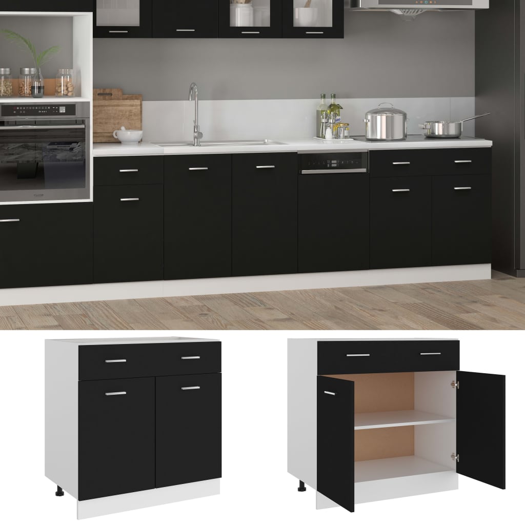 Schwarz Küchenschrank Küchenzeile Einbauküche Unterschrank Hängeschrank Module - Bild 72 von 295