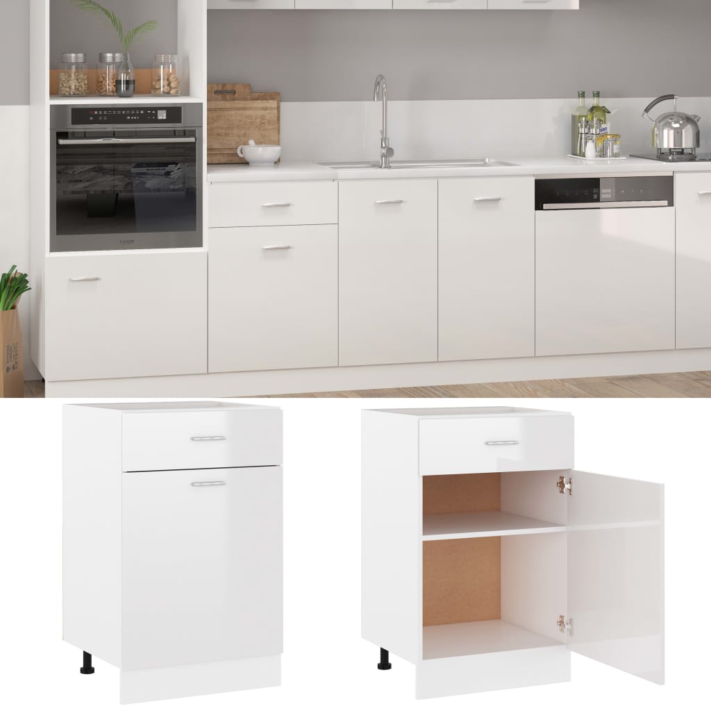 Hochglanz-Weiß Küchenschrank Küchenzeile Einbauküche Unterschrank Hängeschrank - Bild 43 von 196