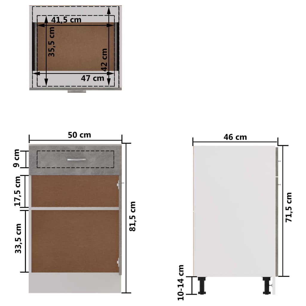 Betongrau Küchenschrank Küchenzeile Einbauküche Unterschrank Hängeschrank Module - Bild 67 von 310