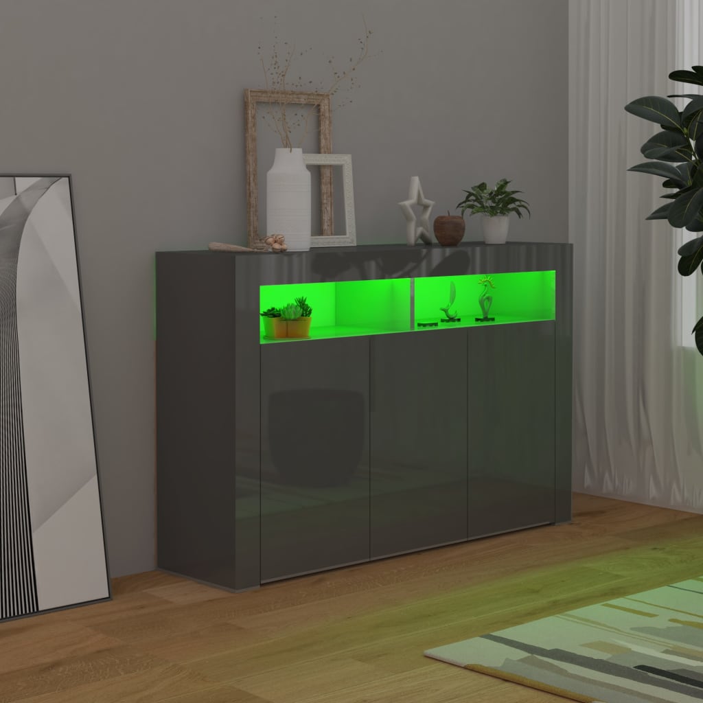 88/115cm RGB LED Sideboard Storage Cupboard Buffet Cabinet TV Unit Stand Display - Picture 75 of 102
