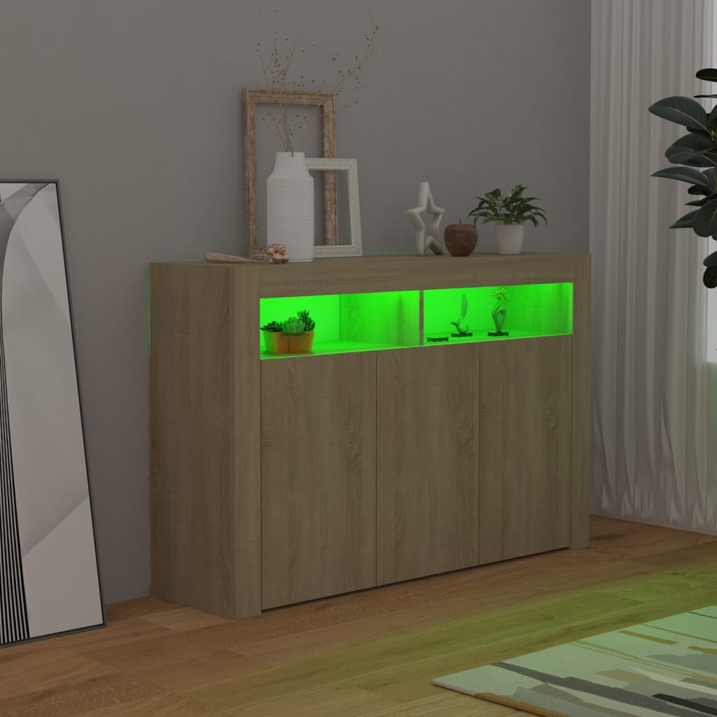 88/115cm RGB LED Sideboard Storage Cupboard Buffet Cabinet TV Unit Stand Display - Picture 42 of 102