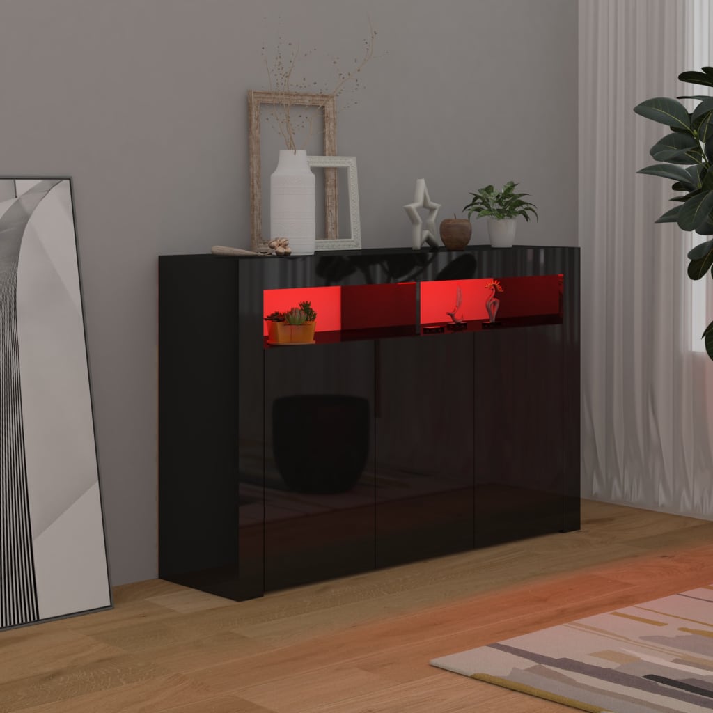 88/115cm RGB LED Sideboard Storage Cupboard Buffet Cabinet TV Unit Stand Display - Picture 86 of 102
