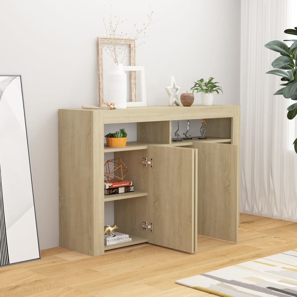 88/115cm RGB LED Sideboard Storage Cupboard Buffet Cabinet TV Unit Stand Display - Picture 39 of 102