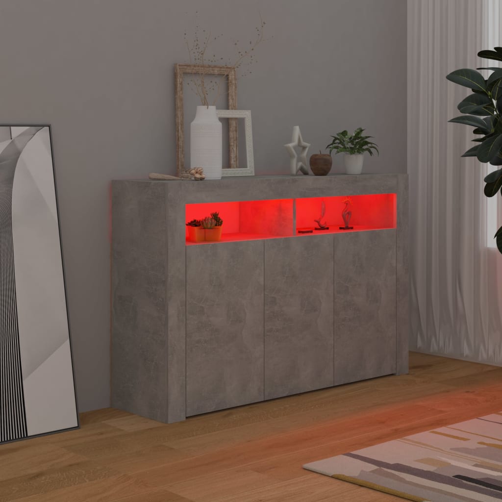 88/115cm RGB LED Sideboard Storage Cupboard Buffet Cabinet TV Unit Stand Display - Picture 52 of 102